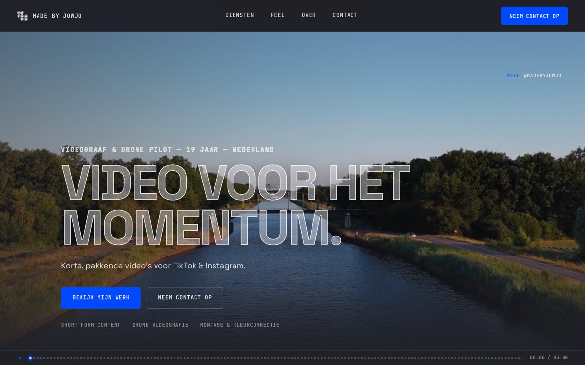 Made By JowJo videographer website preview
