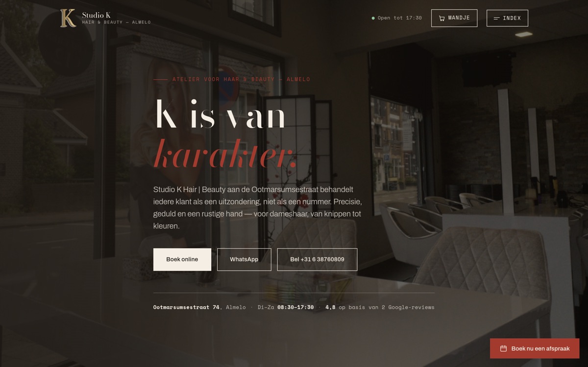 Studio K Hair & Beauty webshop preview