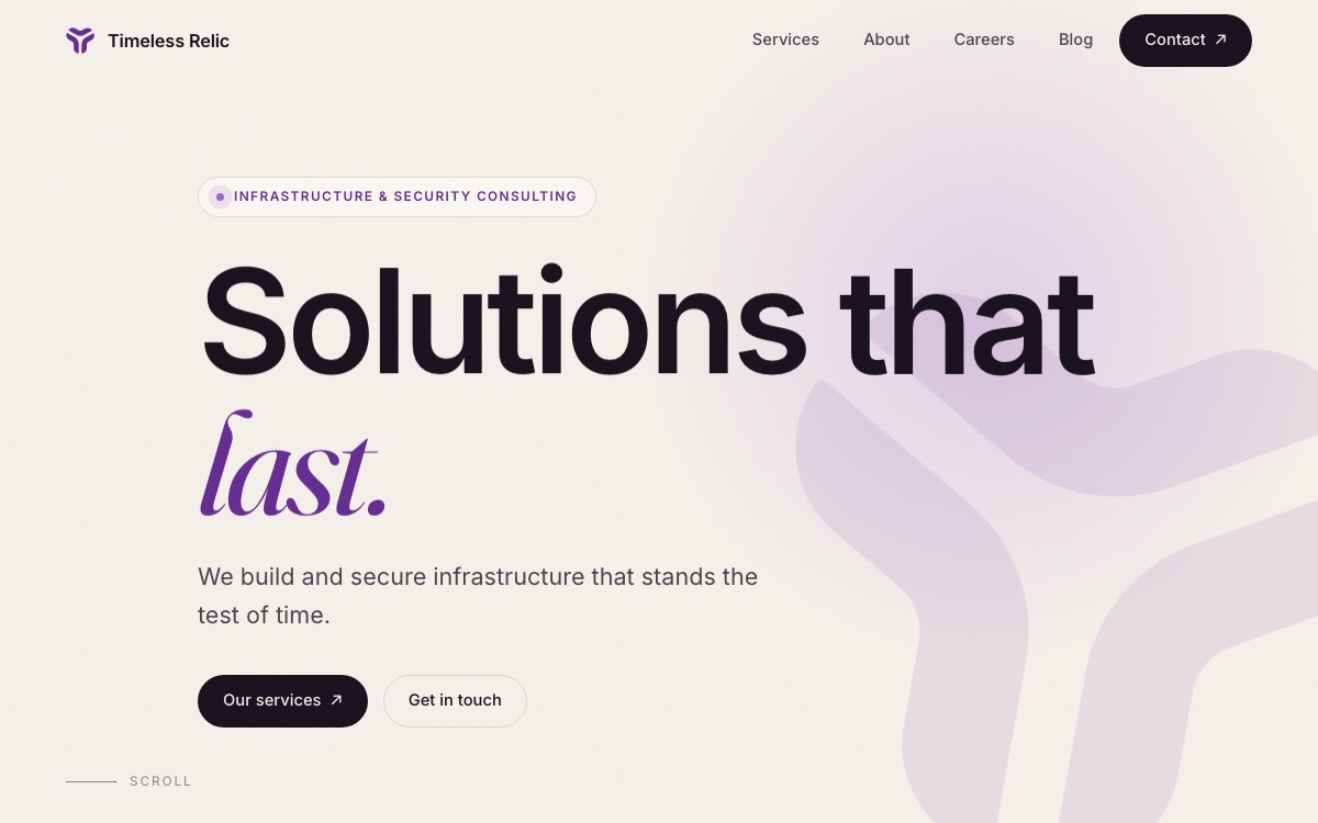 Timeless Relic website